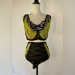 NWT Gabi Fresh by Playful Promises Panties & Bra Set, sz 38J, 22